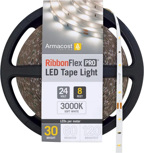 Miniatura 10 de Armacost Lighting RibbonFlex Pro 136230 - Tira de luces LED blancas de 24 V, 120 LED/m, 2700K, 16.4 pies