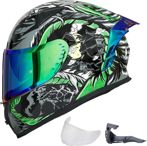 Miniatura 13 de ILM - Casco completo de motocicleta con Pinlock compatible con viseras y aletas transparentes y tintadas, casco para Street Bike y Motocross