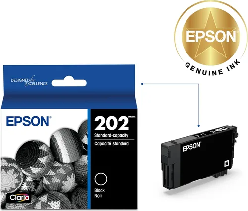 Miniatura 2 de Epson 202 Claria Ink Cartucho negro de capacidad estándar (T202120-S) funciona con Workforce WF-2860, Expression XP-5100