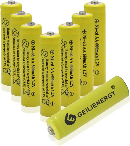 Miniatura 10 de AA tamaño NiCd AA 600mAh 1.2V baterías recargables para lámpara solar luz solar (12 PCS)