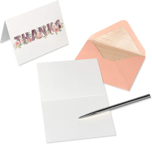 Miniatura 3 de Papyrus Tarjetas de agradecimiento para despedida de soltera o boda con sobres, floral (20 unidades)