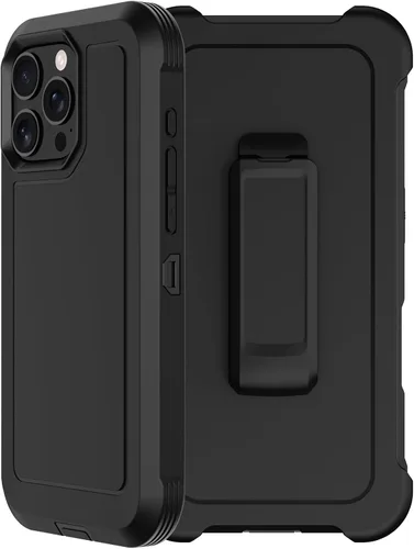 Miniatura 13 de Funda para iPhone 13 Pro Max con funda de clip para cinturón, 2 protectores de pantalla, protección contra caídas de grado militar, cuerpo completo