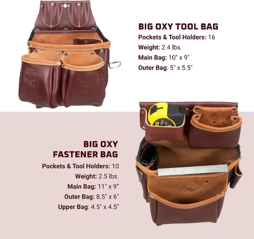 Miniatura 4 de Occidental Leather Stronghold Big Oxy Set – Mediano – 28 bolsillos y portaherramientas – Cuero de grano superior – Fabricado en Estados Unidos
