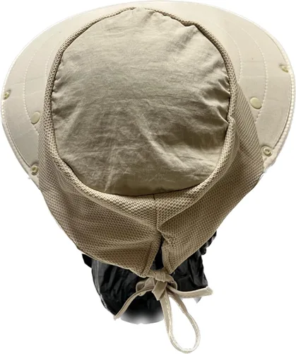Miniatura 5 de Mrlahat Visera ancha para pesca al aire libre, gorra de pesca con solapa larga para orejas y cuello, unisex Beige
