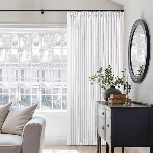Miniatura 68 de Cortinas de lino natural con pliegues fruncidos de 120 pulgadas de largo para sala de estar, cortinas plisadas con ganchos y lengüeta trasera