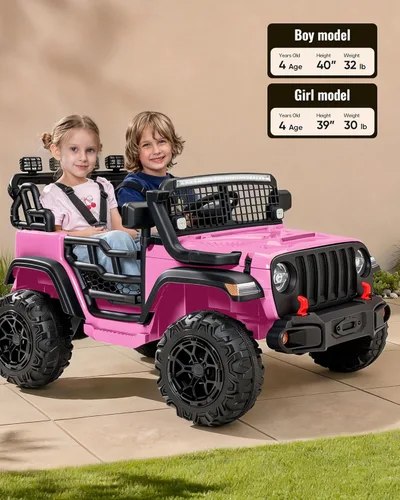 Miniatura 2 de Outfunny - Coche de juguete de paseo de 2 plazas, coche eléctrico de 24 V y 4 WD para niños de 4 a 8 años con control remoto, motores de 4x200W
