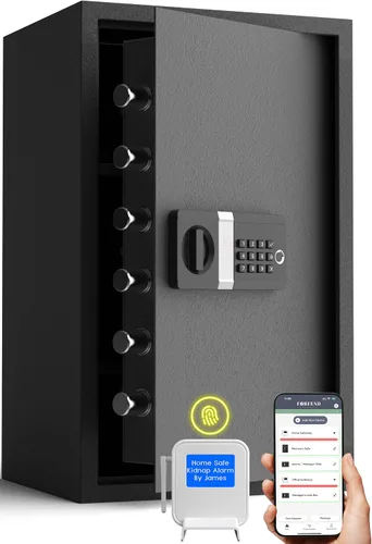 Miniatura 15 de FORFEND - Cajas Fuertes Inteligentes para el Hogar Desbloqueo/Alarma por App de Caja Fuerte WiFi Control por Voz, Alarma SOS de Secuestro