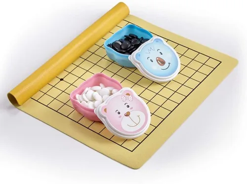 YXCKG Gomoku & Go Juego de ajedrez para niños, diseño de cuadrícula de 9 x 9/13 x 13, tamaño portátil para viajes, dibujos animados para niños,