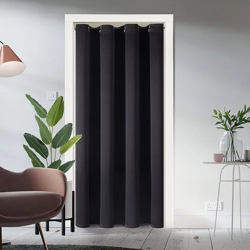 ChrisDowa Cortinas Opacas para Puertas de Entrada para Privacidad, Cortinas de Armario con Ojales para Puerta de Armario de Dormitorio, Cubierta