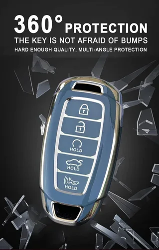 Miniatura 5 de Funda para llavero para Hyundai Venue Kona Santa Fe Veloster Palisade Elantra GT 2018, 2019, 2020, 2021, 2022, Hyundai Venue Kona, Santa Fe, Blanco