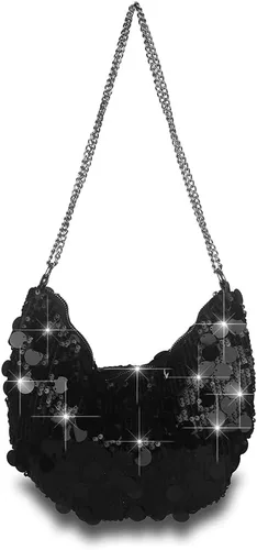 Bolso de noche con lentejuelas brillantes para mujer, bandolera y bandolera para fiesta, graduación, boda