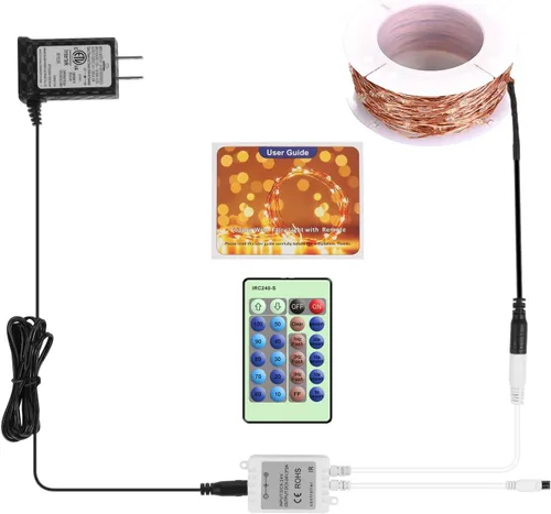 Miniatura 6 de Guirnalda de luces LED de 99 pies con 300 luces para dormitorio, patio, interior/exterior, impermeable, luces de cobre para cumpleaños, boda