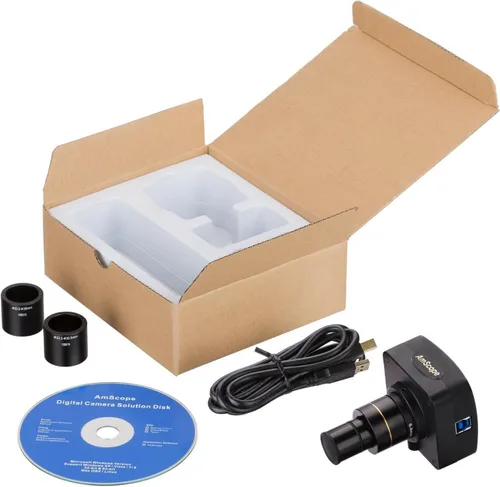 Miniatura 2 de AmScope MU1003 10MP USB3.0 cámara digital en tiempo real del microscopio de vídeo en vivo 10 MP, blanco