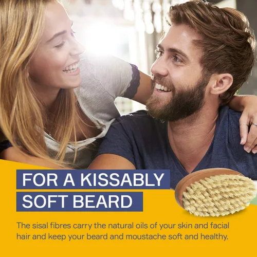 Miniatura 7 de Seven Potions Cepillo vegano para barba para hombres, 100% fibra vegetal de sisal y madera de pera, cerdas firmes para domar, suavizar/exfoliar