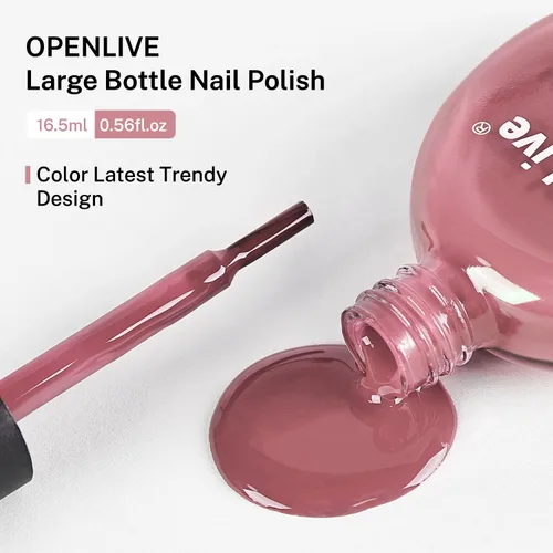 Miniatura 7 de OpenLive 16.5ml Esmalte de uñas rosa polvoriento de secado rápido de gran volumen, rosa claro, esmalte de uñas de secado rápido y color duradero