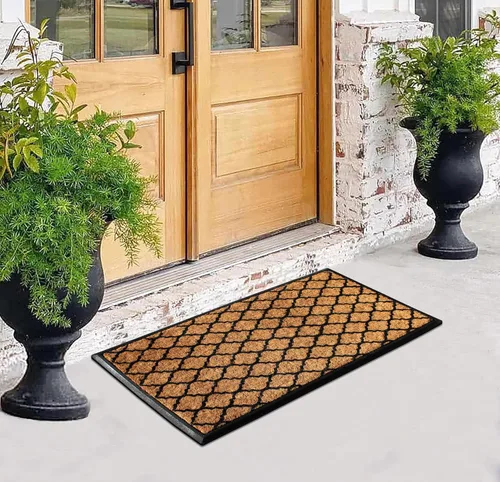Miniatura 25 de A1HC Tapete para Puerta de Fibra de Coco Natural y Caucho, 30"x48" – Grueso, Duradero, Resistente, Anti-Desprendimiento, Resistente a