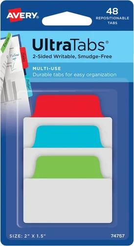 Miniatura 11 de Avery, Multi-Use Ultra Tabs - 2 x 1.5 pulgadas, diseños iridiscentes holográficos, 18 pestañas de páginas reposicionables (74145)