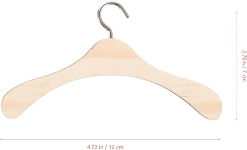 Miniatura 6 de Toddmomy 20 perchas de madera para muñecas, mini perchas para muñecas para accesorios en miniatura (4.7 in)