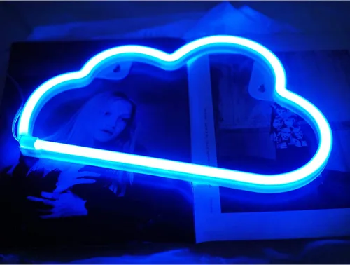 Miniatura 4 de luz de neón de nube, lindo cartel de nube de neón, batería o luz nocturna alimentada por USB como decoración de pared para habitación de niños