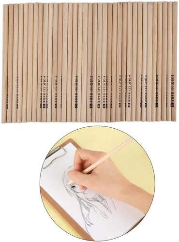 Miniatura 4 de 50pcs lápiz de escritura de grafito de madera ambiental 2b (triángulo 2B)