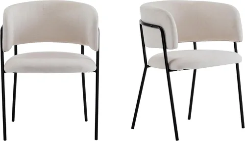 Miniatura 5 de Christopher Knight Home Juego de 2 sillas de comedor Nest, silla de cocina tapizada, silla de comedor con respaldo curvo, silla de comedor con marco