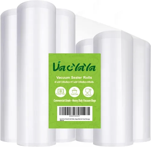 Miniatura 9 de Paquete de 2 bolsas selladoras al vacío de 8 x 50 pulgadas (total de 100 pies), sin BPA y resistentes, rollos de bolsas de sellado al vacío de grado