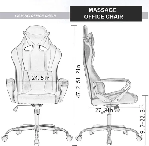 Miniatura 3 de Silla de juegos, silla de oficina, silla de computadora, silla de carreras ergonómica para videojuegos para niños, adolescentes y adultos, silla