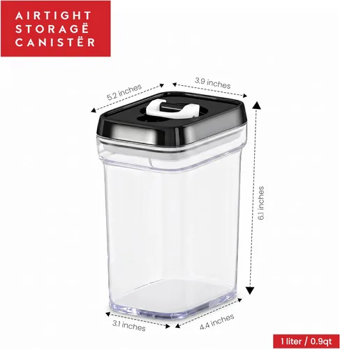 Miniatura 4 de DWËLLZA KITCHEN Contenedores herméticos para almacenamiento de alimentos con tapas, juego de 6 recipientes herméticos de almacenamiento de cocina 01