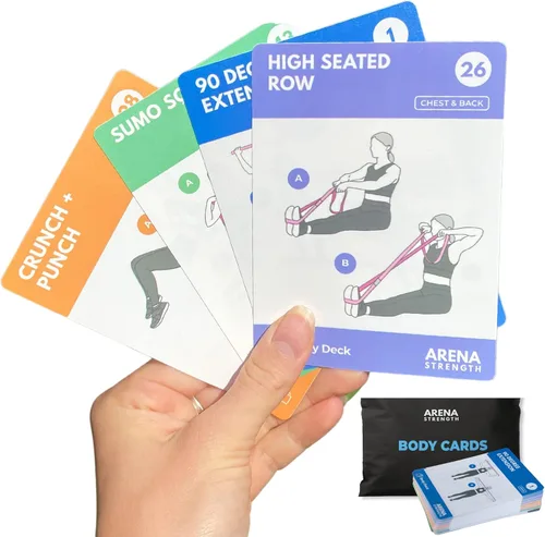 Miniatura 10 de Arena Strength Tarjetas de entrenamiento – Baraja de instrucciones de entrenamiento para entrenamientos con bandas de glúteos, guía de fitness