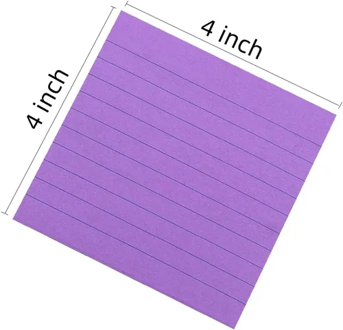 Miniatura 3 de Early Buy Notas adhesivas forradas con líneas 4 x 4 notas autoadhesivas 6 blocs de color caramelo, 60 hojas/bloc