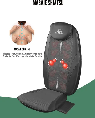 Miniatura 2 de Snailax - Masajeador de espalda con calor, regalos para hombres, mujeres, silla de masaje eléctrica de tejido profundo para todo el cuerpo