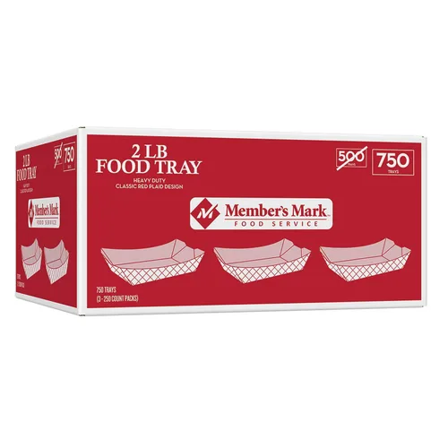 Member's Mark Bandejas de papel resistentes para alimentos de 2 lb (750 ct.)