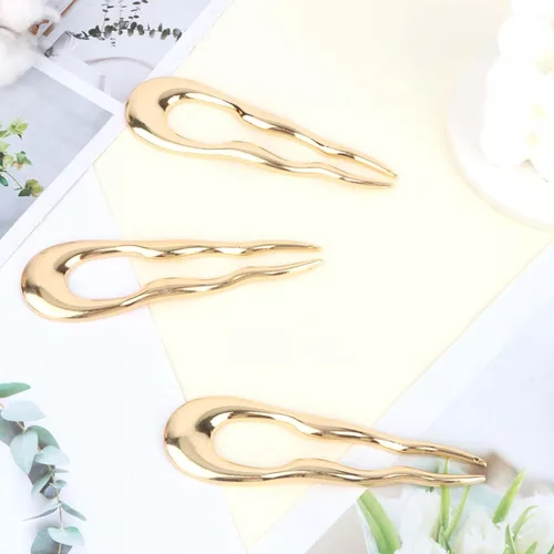 Miniatura 7 de ANBALA 3 horquillas francesas de metal para el cabello para mujeres, rizos franceses para moños, recogidos, elegante y fuerte, clip ondulado que