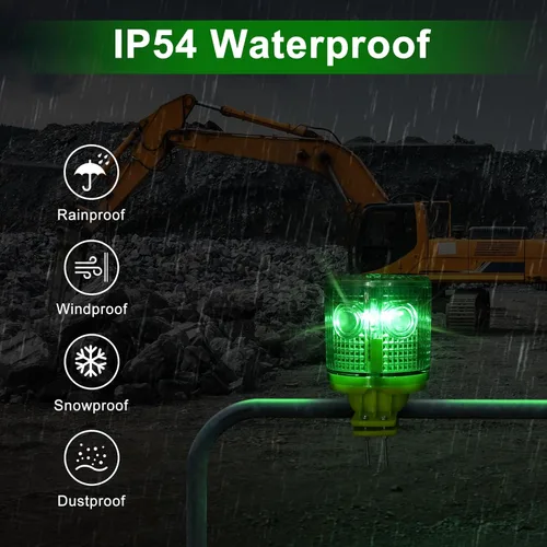 Miniatura 4 de Aolyty Luz de advertencia estroboscópica solar IP54 impermeable LED intermitente luz de seguridad brillante lámpara de advertencia al aire libre Rojo