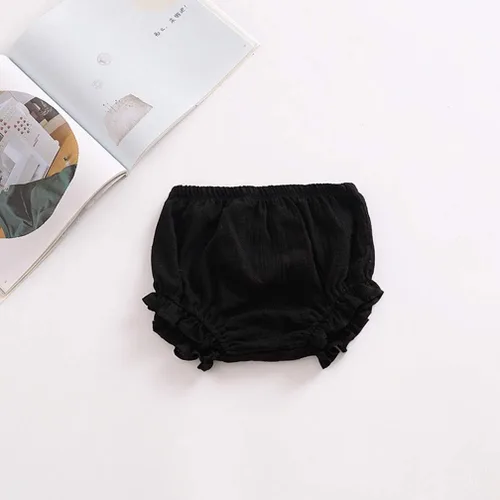 Miniatura 6 de Conjunto de 3 piezas de pantalones cortos para recién nacidos, para bebés, niñas y niños, mezcla de lino y algodón, lindos pantalones cortos