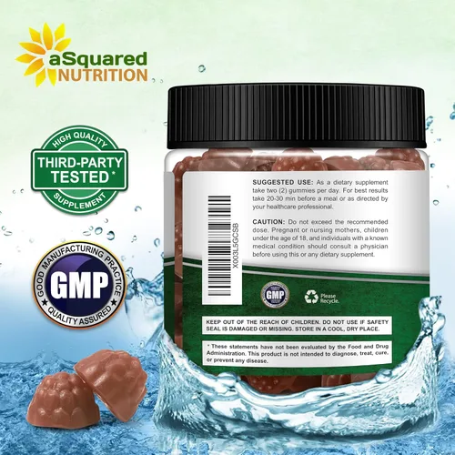 Miniatura 8 de aSquared Nutrition Gomitas de bergamota cítrica – Suplemento de extracto de bergamota cítrica de 500 mg por porción – Alternativa de goma pura a