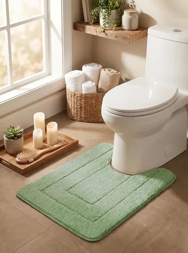 Miniatura 55 de GRANNY SAYS Alfombras de baño antideslizantes, lavables, extra suaves y absorbentes de agua para baño, alfombra de baño peluda de felpa, alfombra