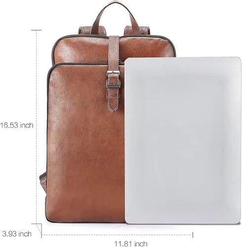 Miniatura 3 de CLUCI Mochila para mujer, paquete de cuero de grano completo curtido vegetal con cartera para mujer