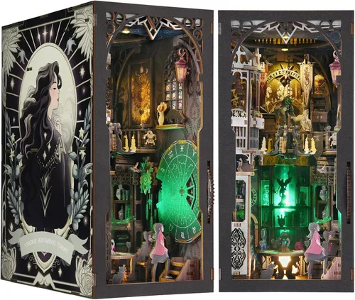 Miniatura 8 de Kit de rincón de libros, kit de casa de muñecas en miniatura para adultos, regalos para familiares y amigos, decoración de estantería