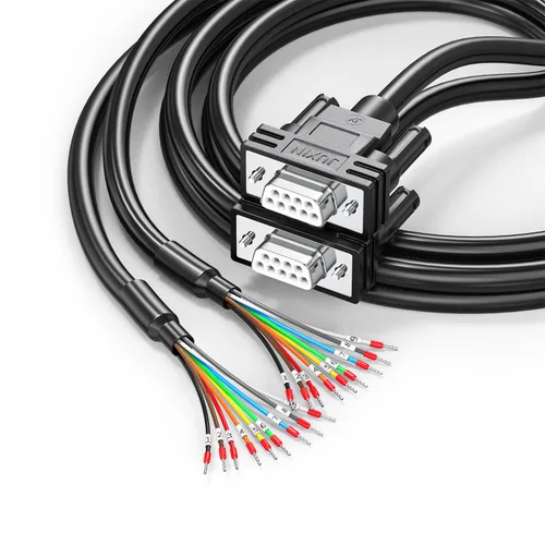 Miniatura 9 de Cable de extensión serie DB9 de 10 pies, DB9 hembra a cable desnudo con marcador de cable 26AWG, los 9 cables de núcleo equipados con tubos
