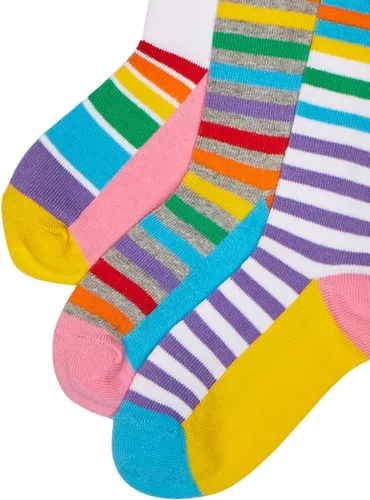 Miniatura 3 de Jefferies Socks Paquete de 3 pares de calcetines de arcoíris para niña, Arco iris