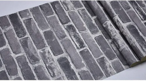 Miniatura 6 de Okydoky Papel Tapiz Despegable y Adhesivo, Papel Tapiz de Ladrillo Gris para Decoración del Hogar, Papel de Contacto Adhesivo y Despegable