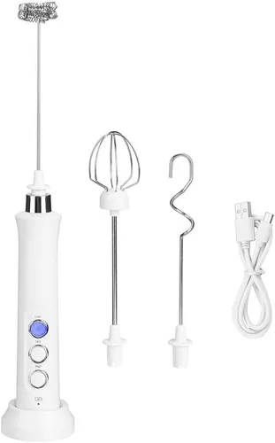 Mezclador de mano eléctrico portátil USB batidor de huevos eléctrico espumador de leche agitador de café mezclador utensilios de cocina blanco para