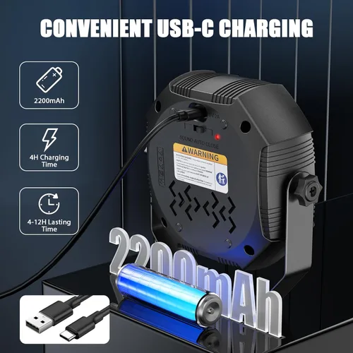 Miniatura 4 de Luz estroboscópica recargable, 60 LED RGB, mini luz intermitente, 30 W con batería estroboscópica con control remoto y modo de control activado por