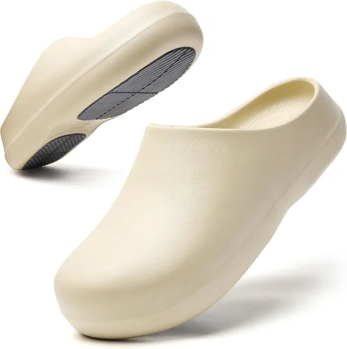 SECHRITE Zapatos de trabajo antideslizantes para mujeres y hombres – Zuecos impermeables de chef de enfermería para jardín, zapatos profesionales