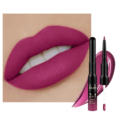 Miniatura 23 de evpct 3 Piezas Delineador de Labios Mate Ciruela Oscuro Morado Rosa Rojo Oscuro y Juegos de Lápiz Labial Líquido para Mujeres de Larga Duración