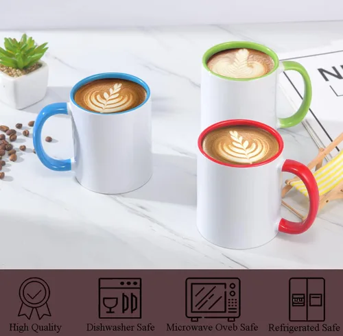Miniatura 3 de ABBSH Tazas de cerámica para sublimación, 11 onzas, paquete de 12 unidades, varios colores, aptas para microondas, aptas para lavavajillas