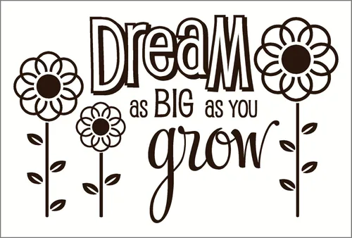 Wall Decor Plus More WDPM2657 Dream As Big As You Grow - Adhesivo decorativo para pared, 20.9 x 15.0 in, color marrón