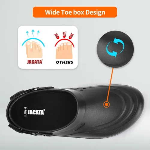 Miniatura 7 de Jacata Zapatos de chef antideslizantes para hombre, antideslizantes, para cocina, trabajo, con soporte de arco, resistentes al aceite, al agua