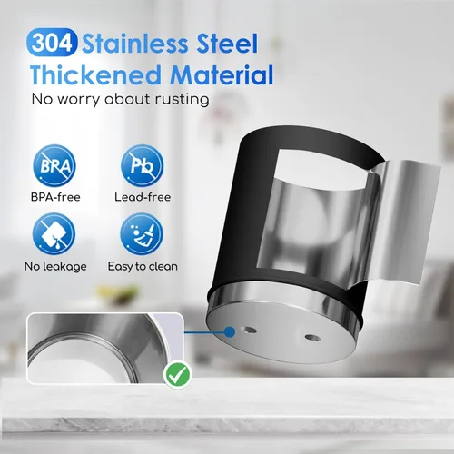 Miniatura 6 de Purewell Sistema de filtro de agua por gravedad de ultrafiltración de 3 etapas de 0.01 μm, sistema de encimera de acero inoxidable 304 con 2